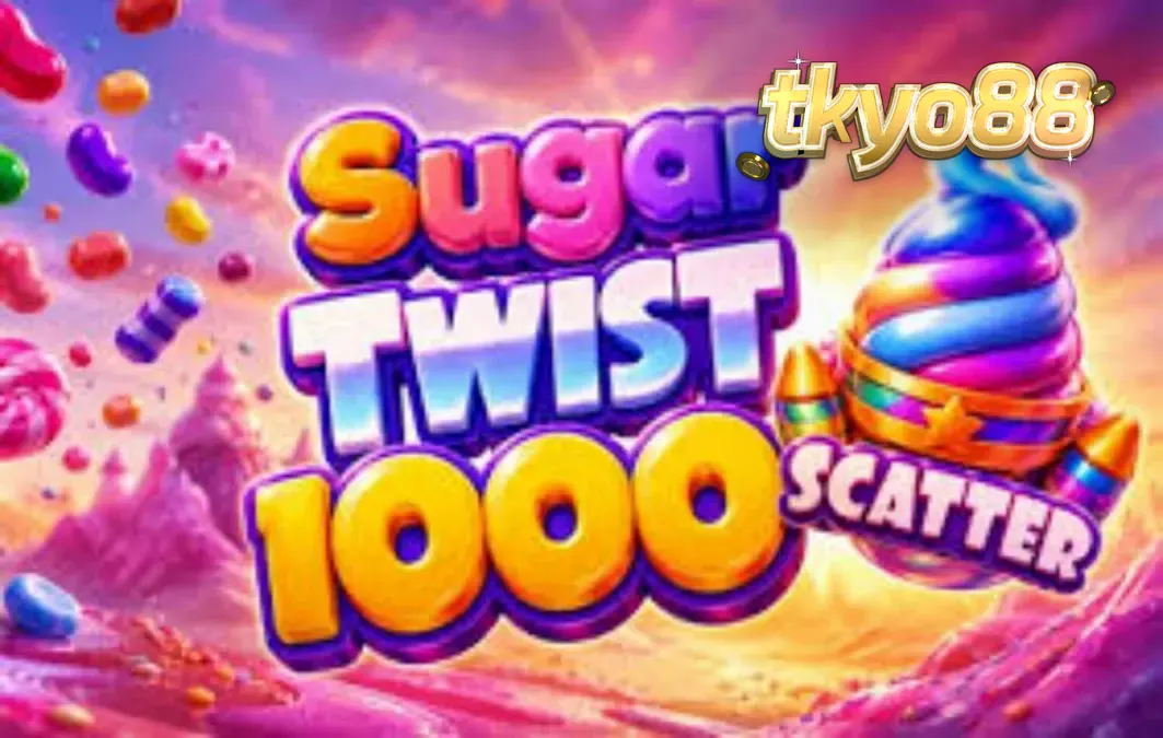 Tampilan grid 7x7 penuh permen warna-warni dalam game Sugar Twist 1000